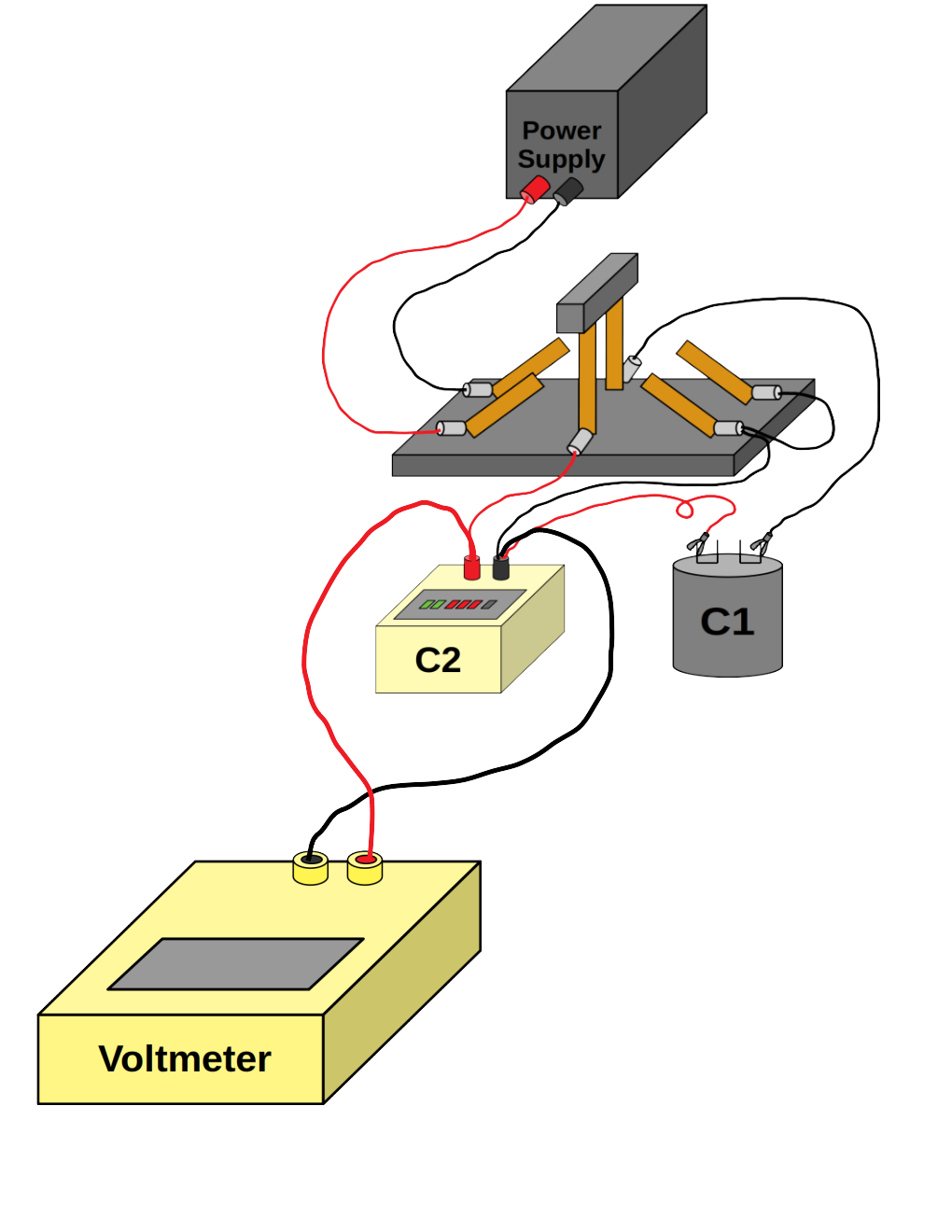 Capacitors in Series (voltmeter across C2)