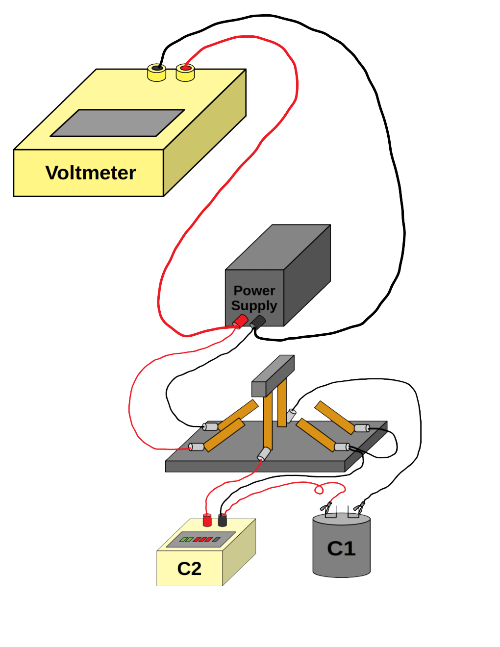 Capacitors in Series (voltmeter across power supply)