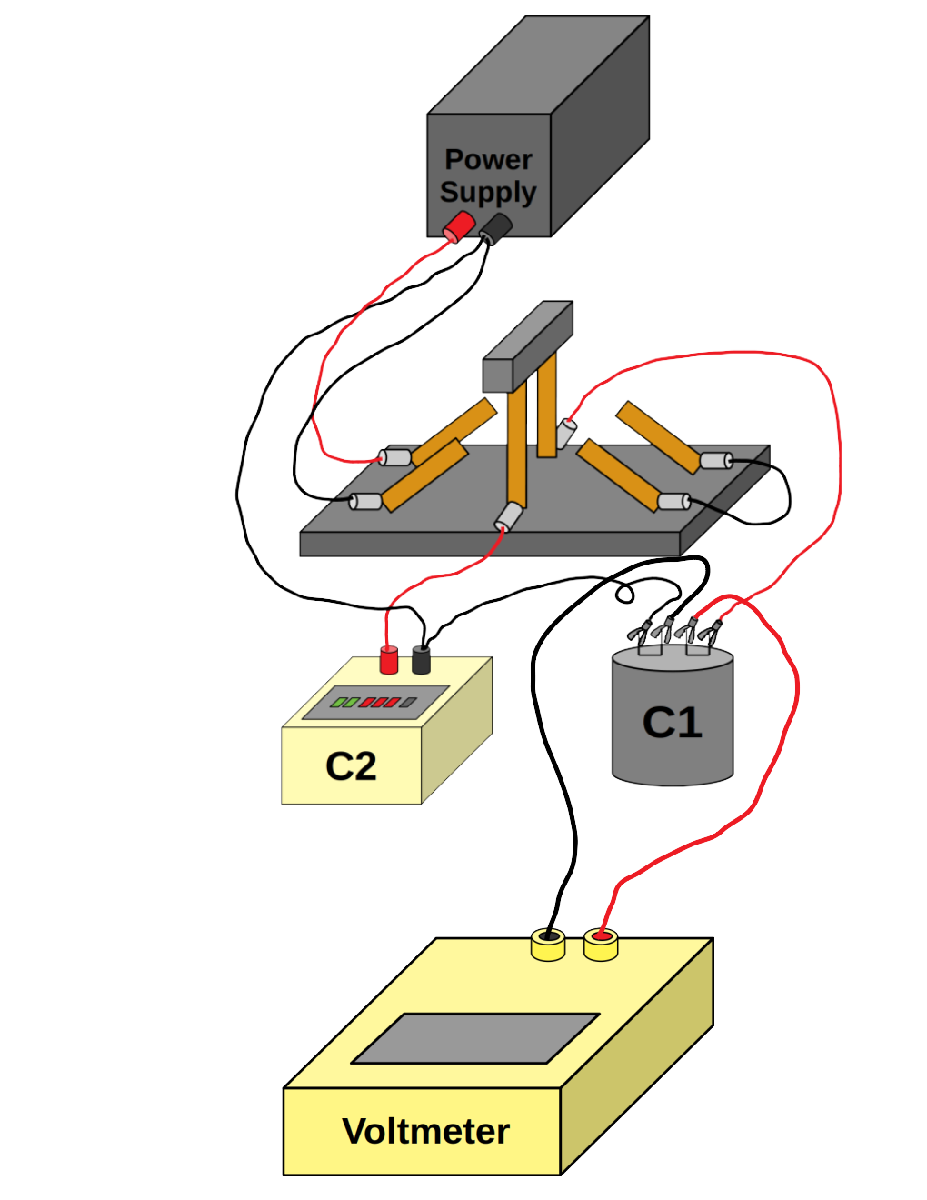 Capacitors in Series (with voltmeter)