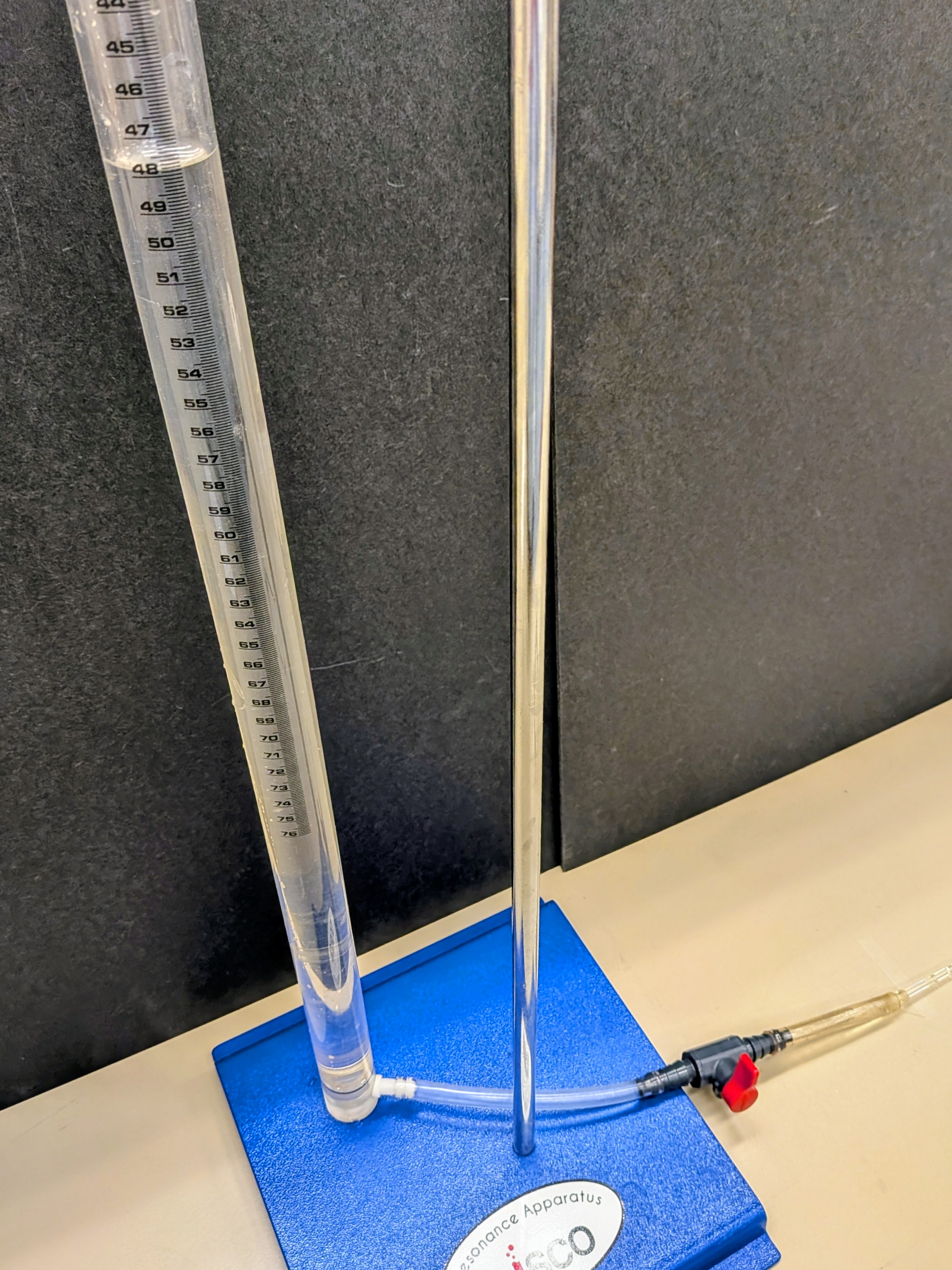 Photo of apparatus for Poiseuille's Law.