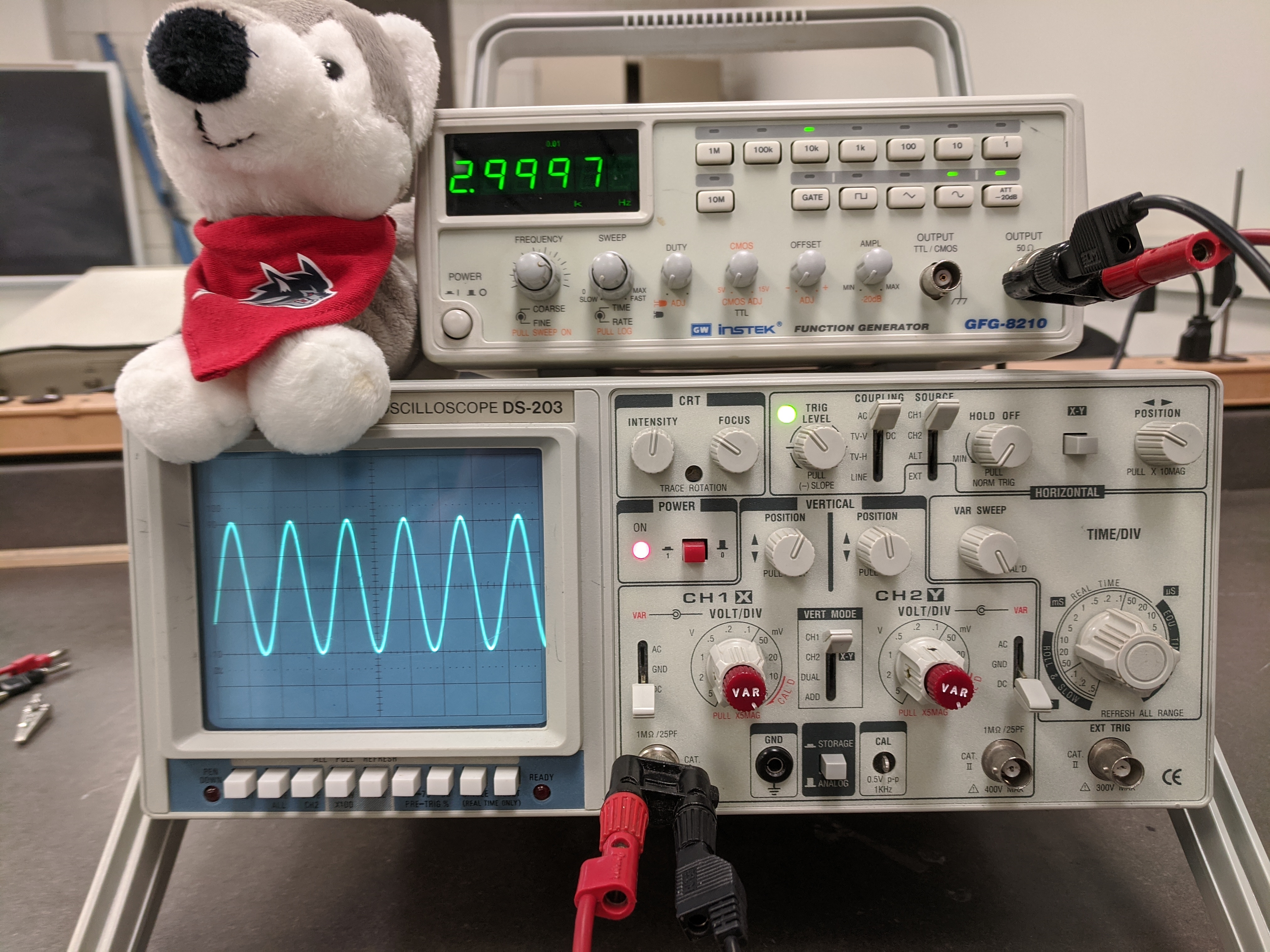  An analog oscilloscope 